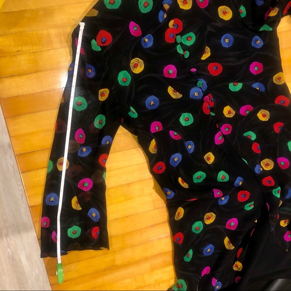 Akris Dress Silk Printed Layer Buttons Over Black-DESIGNER DEAL ⭐️ - Picture 10 of 12